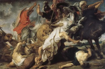 La chasse au lion Peter Paul Rubens Peinture à l'huile